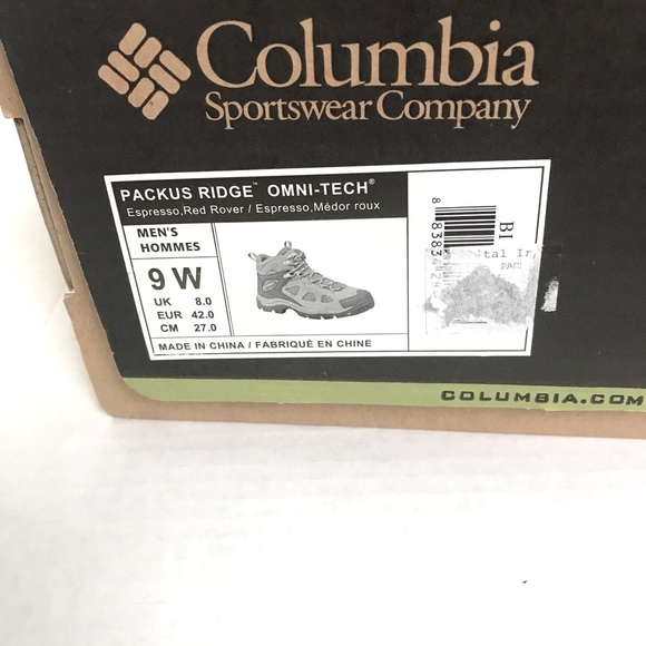 Columbia Packus Ridge Omni-tech boot sz 9 W Espresso-Red Rover. - Picture 8 of 8